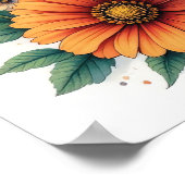 Eleganter Zuckerschädel mit Blume Poster (Ecke)