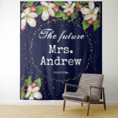 Eleganter zukünftiger mrs marineblauer goldener Gl Wandteppich (Beispiel)