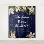 Eleganter zukünftiger mrs marineblauer goldener Gl Wandteppich (Vorderseite)