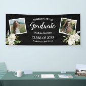 Eleganter Zwei-Foto-Abschluss Schwarz Banner (Messe)