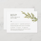 Eleganter Zweig der Vegetation. Botanische Hochzei RSVP Karte (Vorne/Hinten)