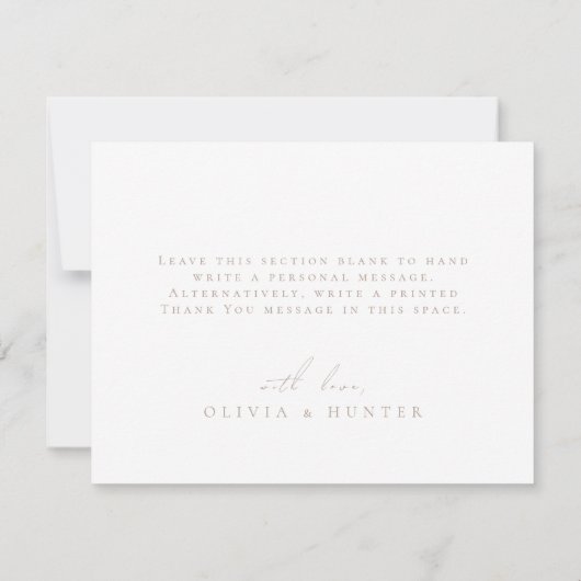 Eleganter Zweig des Olive Watercolor Dankeskarte (Rückseite)