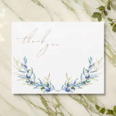 Eleganter Zweig des Olive Watercolor Dankeskarte