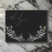 Eleganter Zweig des Olive Watercolor Dankeskarte