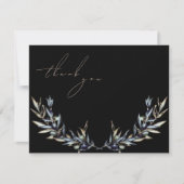 Eleganter Zweig des Olive Watercolor Dankeskarte (Vorderseite)