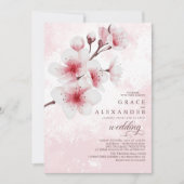 Eleganter Zweig Sakura Moderne Einladung (Vorderseite)