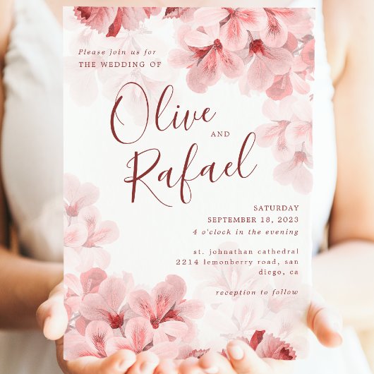 Eleganter Zweig Sakura Moderner Frühling Einladung