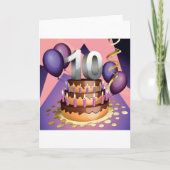 Elegantes 10-jähriges Celebration Cake Design Karte (Vorderseite)
