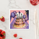 Elegantes 10-jähriges Celebration Cake Design Serviette (Beispiel)