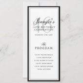 Elegantes 16. Geburtstagsfeier-Programm + Menü Einladung (Vorderseite)