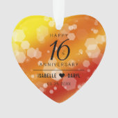 Elegantes 16. Hochzeitstag Ornament (Vorderseite)
