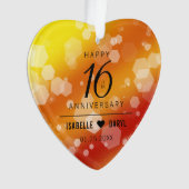 Elegantes 16. Hochzeitstag Ornament (Vorderseite)