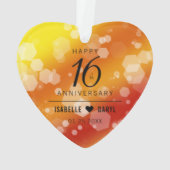 Elegantes 16. Hochzeitstag Ornament (Rückseite)