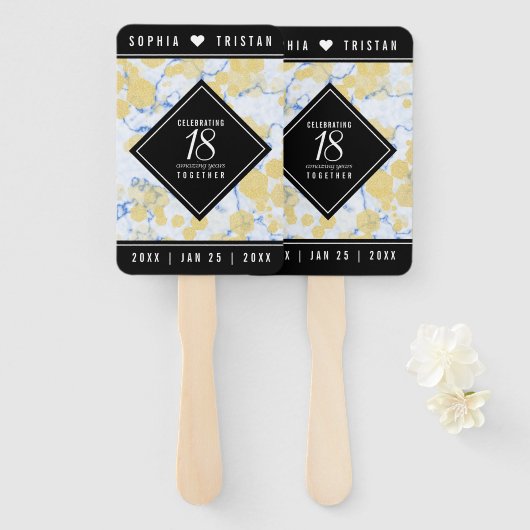 Elegantes 18. Geburtstag von Porzellan Fächer (Vorne und Hinten)