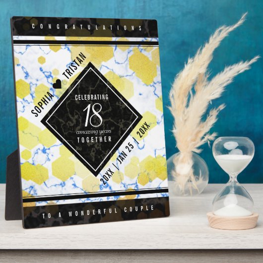 Elegantes 18. Geburtstag von Porzellan Fotoplatte (Seite)