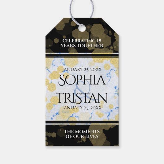 Elegantes 18. Geburtstag von Porzellan Geschenkanhänger (Vorderseite)