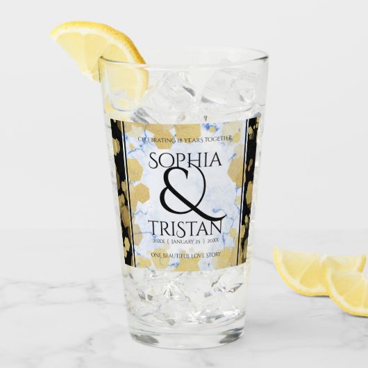 Elegantes 18. Geburtstag von Porzellan Glas (Vorderseite Ice)