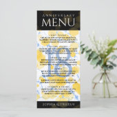 Elegantes 18. Geburtstag von Porzellan Menükarte (Stehend Vorderseite)