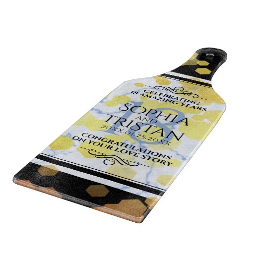 Elegantes 18. Geburtstag von Porzellan Schneidebrett (Ecke)