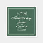 Elegantes 20. Emerald Wedding Jubiläum Serviette (Vorderseite)
