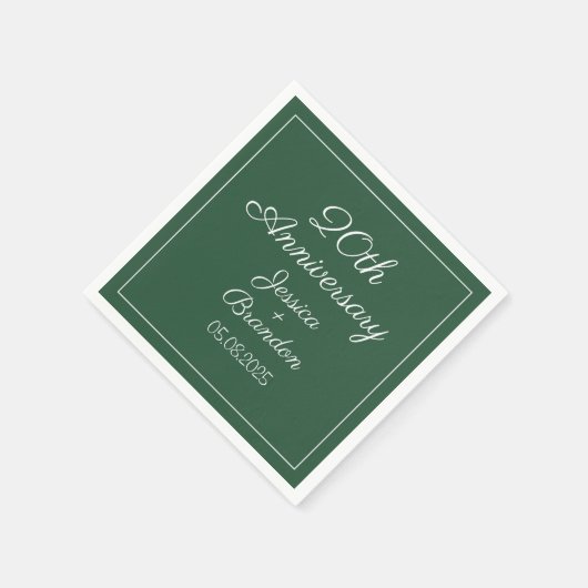 Elegantes 20. Emerald Wedding Jubiläum Serviette (Ecke)