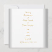 Elegantes 20-jähriges Jubiläum White Gold Einladung (Rückseite)