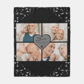 Elegantes 25-jähriges Foto Silberner Glitzer Fleecedecke (Vorderseite)