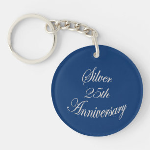 Elegantes 25. silbernes Hochzeitspersonal  Schlüsselanhänger