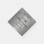 Elegantes 25. Silver Wedding Anniversary Couple Serviette (Ecke)