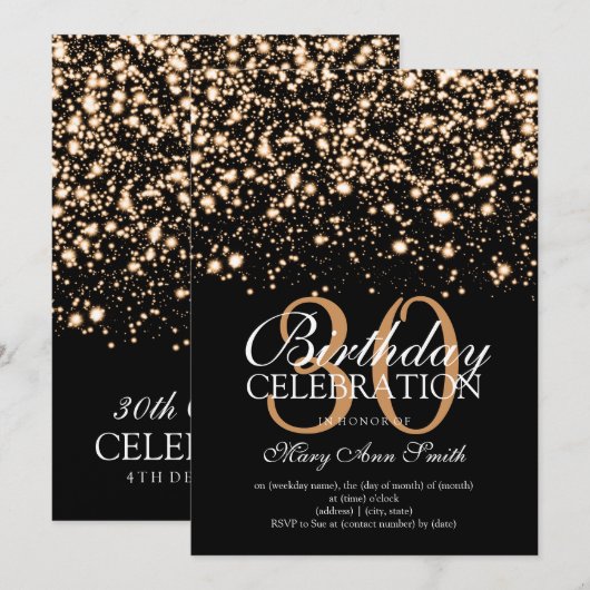 Elegantes 30. einladung (Vorne/Hinten)