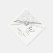 Elegantes 30-jähriges Hochzeitsszenario Serviette (Ecke)