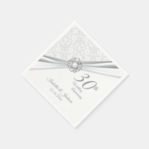Elegantes 30-jähriges Hochzeitsszenario Serviette