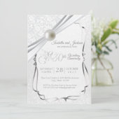 Elegantes 30-jähriges Pearl-Jubiläumsdesign Einladung (Stehend Vorderseite)