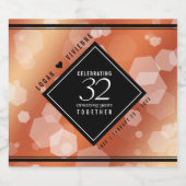 Elegantes 32. Bronze-Weinsiegel zum Hochzeitstag Schaumweinetikett (Einzelnes Label)