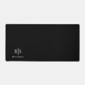 Elegantes 3-D Monogramm und Name auf schwarz, Vs 2 Schreibtischunterlage (Vorderseite)