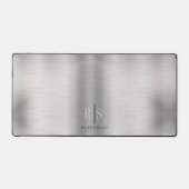 Elegantes 3-D Monogramm und schwarzer Name, gebürs Schreibtischunterlage (Vorderseite)