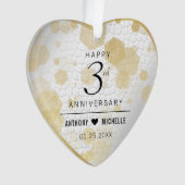 Elegantes 3. Leder Hochzeitsszenario Ornament (Vorderseite)