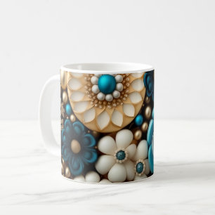 Elegantes 3D-Blüten-Design, Blumenmuster-Kaffeetas Kaffeetasse