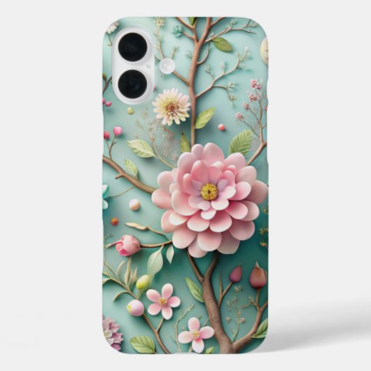Elegantes 3D Floral Art Muster Stilvolle Case-Mate Case-Mate iPhone Hülle (Rückseite)