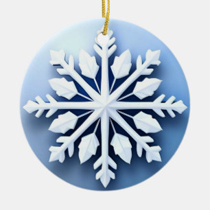 Elegantes 3D-Schneeflachendesign Keramik Ornament