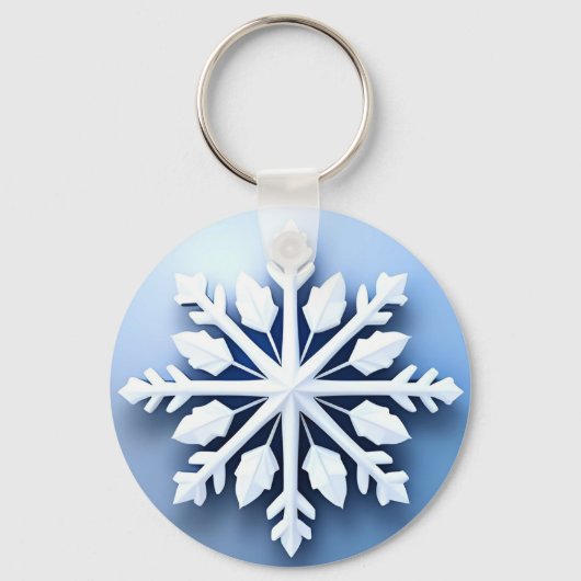 Elegantes 3D-Schneeflachendesign Schlüsselanhänger (Vorderseite)