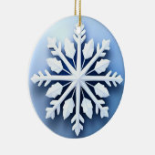 Elegantes 3d Snowflake Design Keramik Ornament (Rechts)