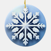 Elegantes 3d Snowflake Design Keramik Ornament (Hinten)