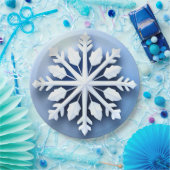 Elegantes 3d Snowflake Design Pappteller (Party)