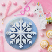 Elegantes 3d Snowflake Design Pappteller (Party)