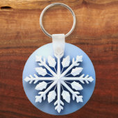 Elegantes 3d Snowflake Design Schlüsselanhänger (Rückseite)