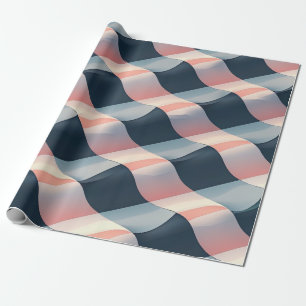 Elegantes 3D-Wellenmuster in Aquamariner, Rose und Geschenkpapier