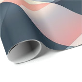 Elegantes 3D-Wellenmuster in Aquamariner, Rose und Geschenkpapier (Rolleneckpunkt)