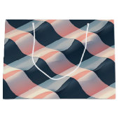 Elegantes 3D-Wellenmuster in Aquamariner, Rose und Große Geschenktüte (Vorderseite)