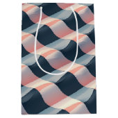 Elegantes 3D-Wellenmuster in Aquamariner, Rose und Mittlere Geschenktüte (Vorderseite)